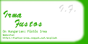 irma fustos business card